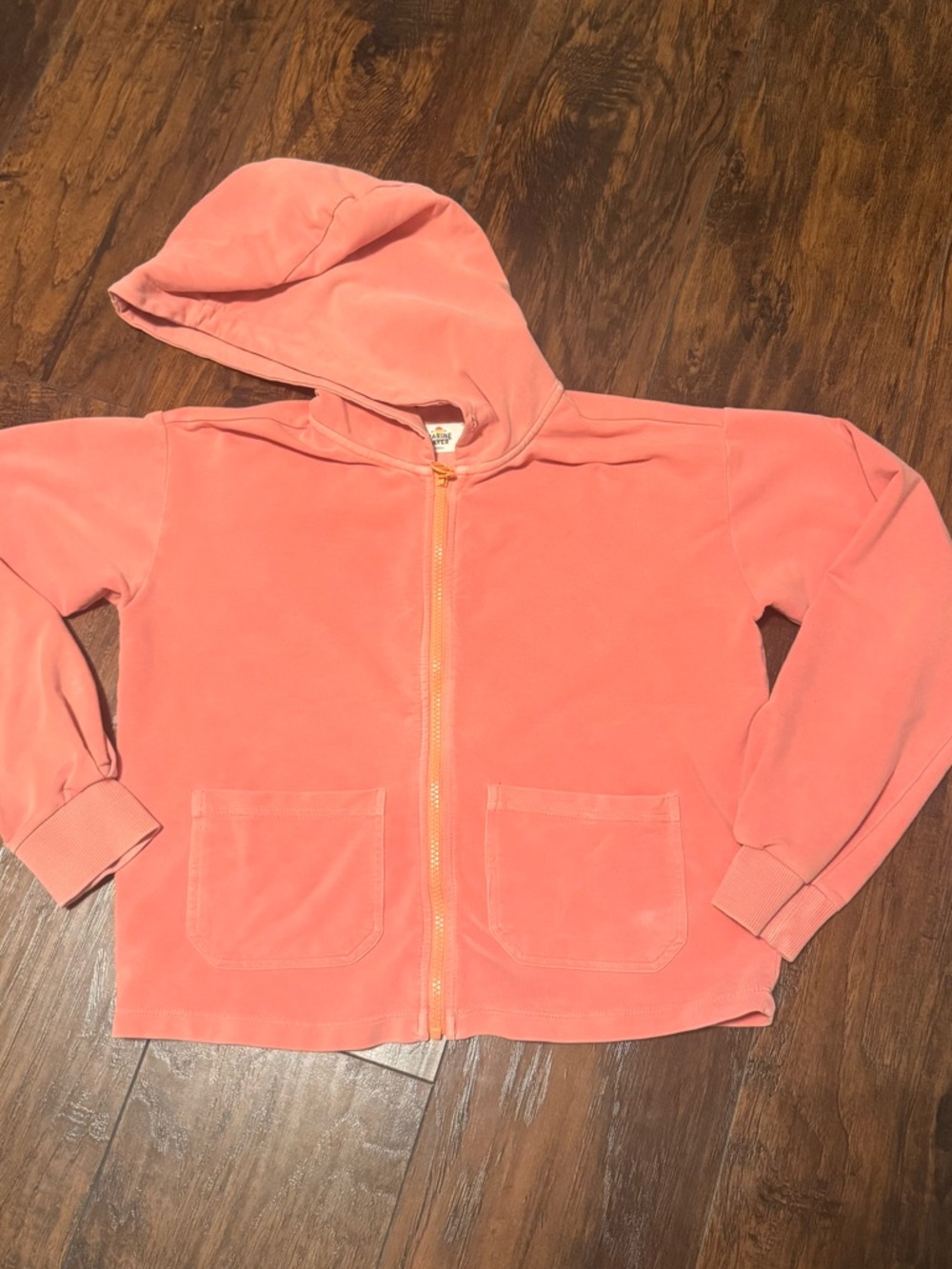 Marine Layer Women's Peach Peyton Zip Front Sweatshirt Hoodie Size Small Flaw